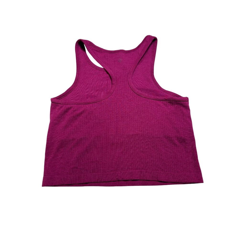 Lululemon Ebb to Street Cropped Racerback Ribbed Tank Top Purple-sz 10 - Picture 8 of 8